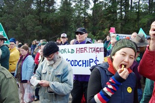 Eden woodchip mill rally