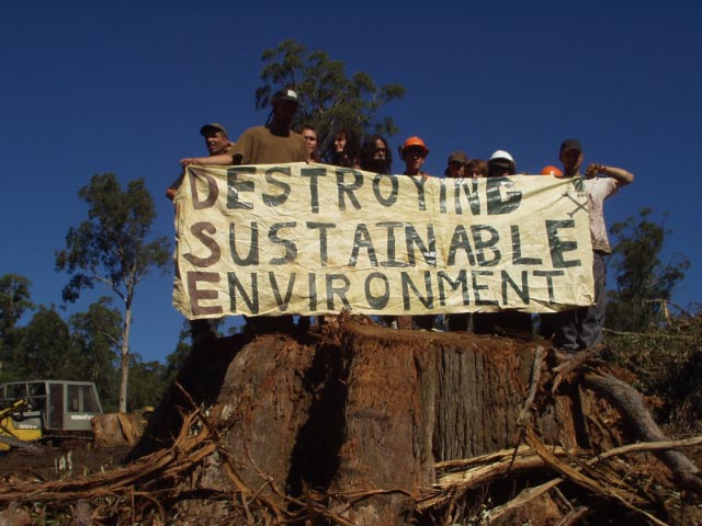 Banner: Destroying Sustainable Environment