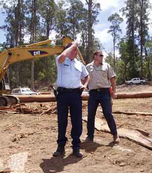 Government officers attend forest protest